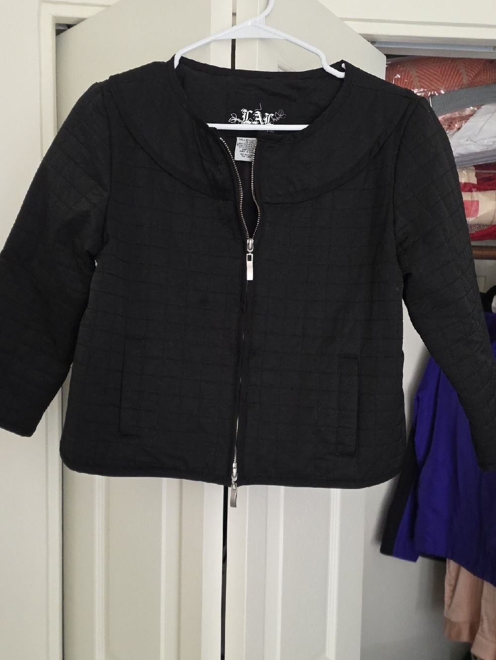 Live a Little Black Quilted Zip-Front Bomber Jacket